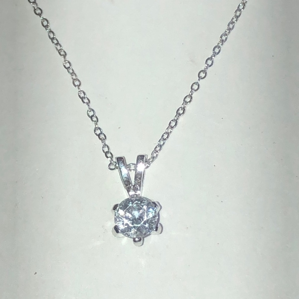 Sarah Coventry Sterling Silver Dainty CZ Rhinestone Necklace